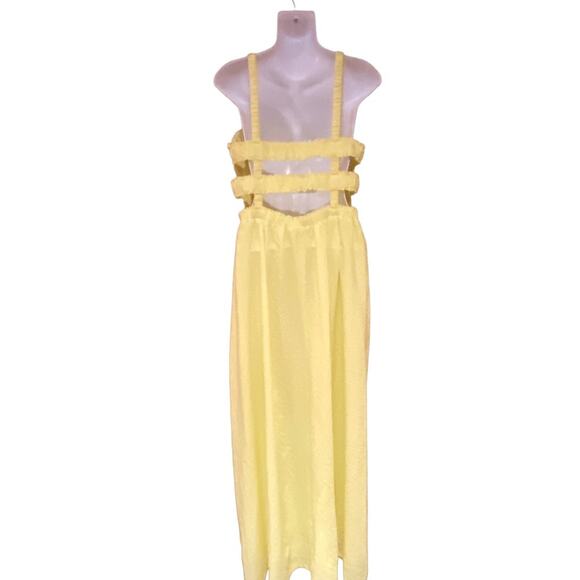 Davi & Dani Electric Yellow Maxi Dress Womens Size Large NWT - Picture 3 of 7